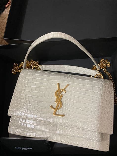 ysl sunset croc white|saint laurent YSL crossbody bag.